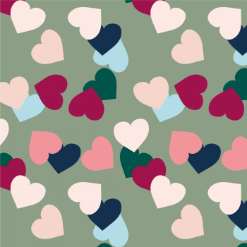 colored hearts pattern
