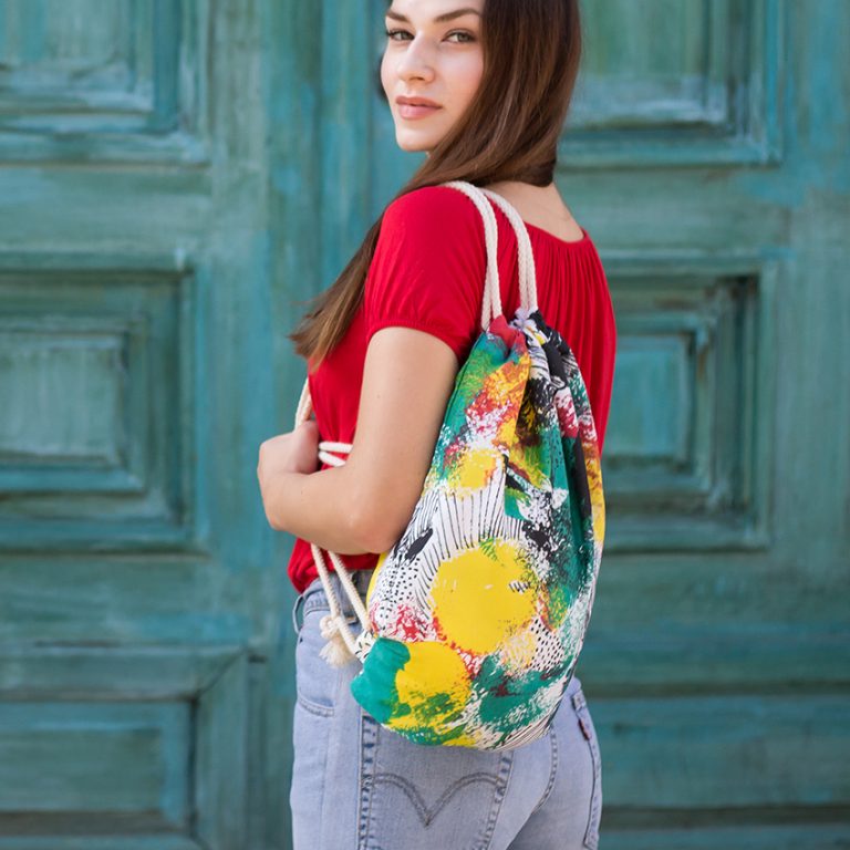 All-over printed Drawstring Bag - Caspar