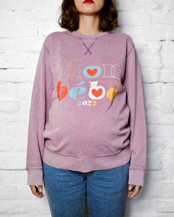 Ana wears it's a boy sweatshirt from lfp collection