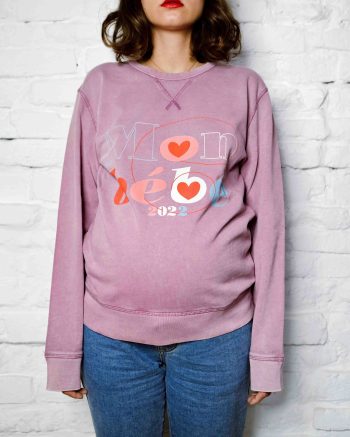 Ana in it's a girl sweatshirt from lfp collection
