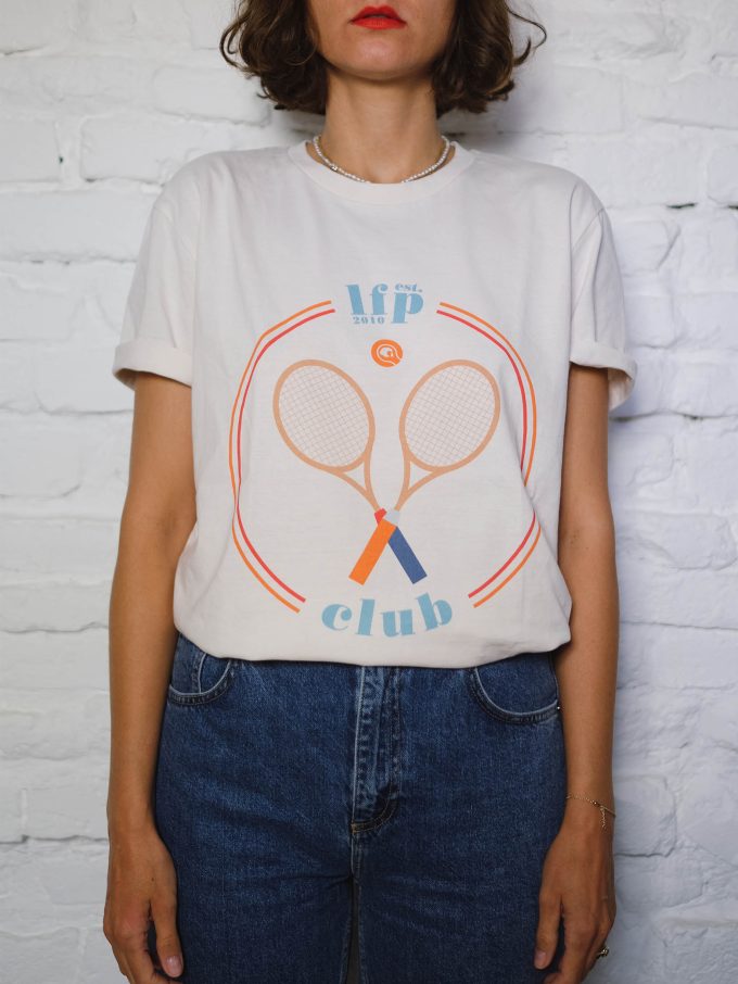 Ana Bacinger wears white T-shirt retro edition from LFP collection